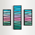 Cotton Candy Skies - Three-panel Geometric Abstract Landscape