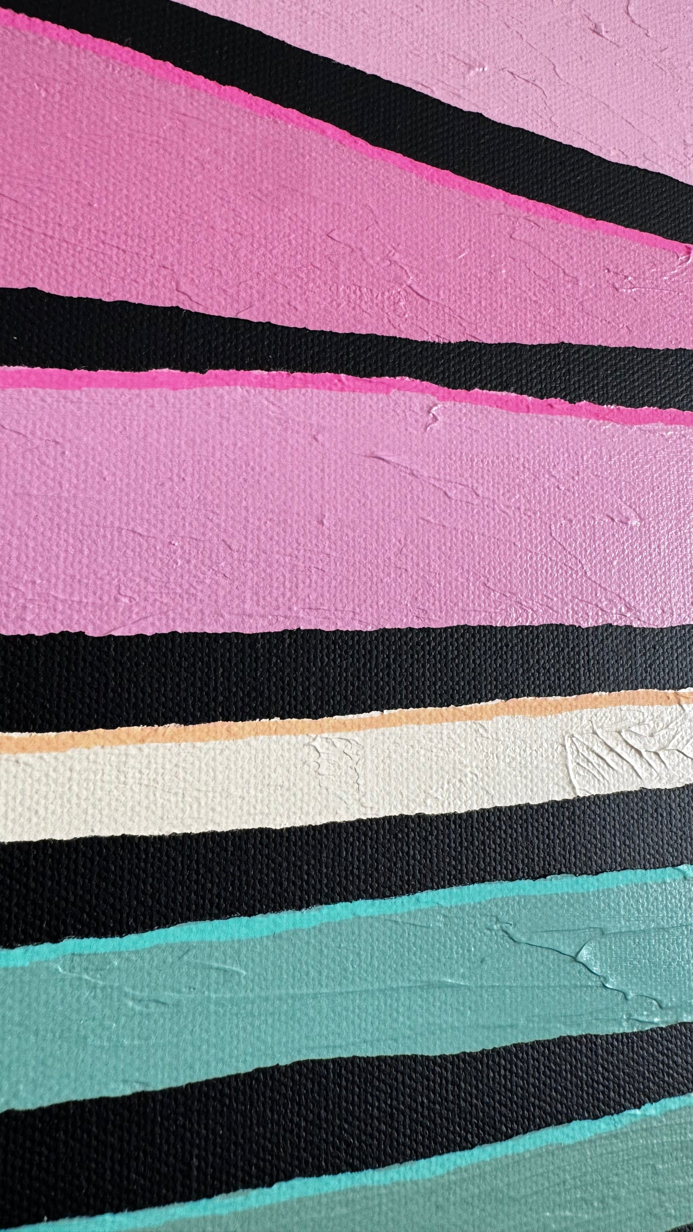 Cotton Candy Skies - Three-panel Geometric Abstract Landscape