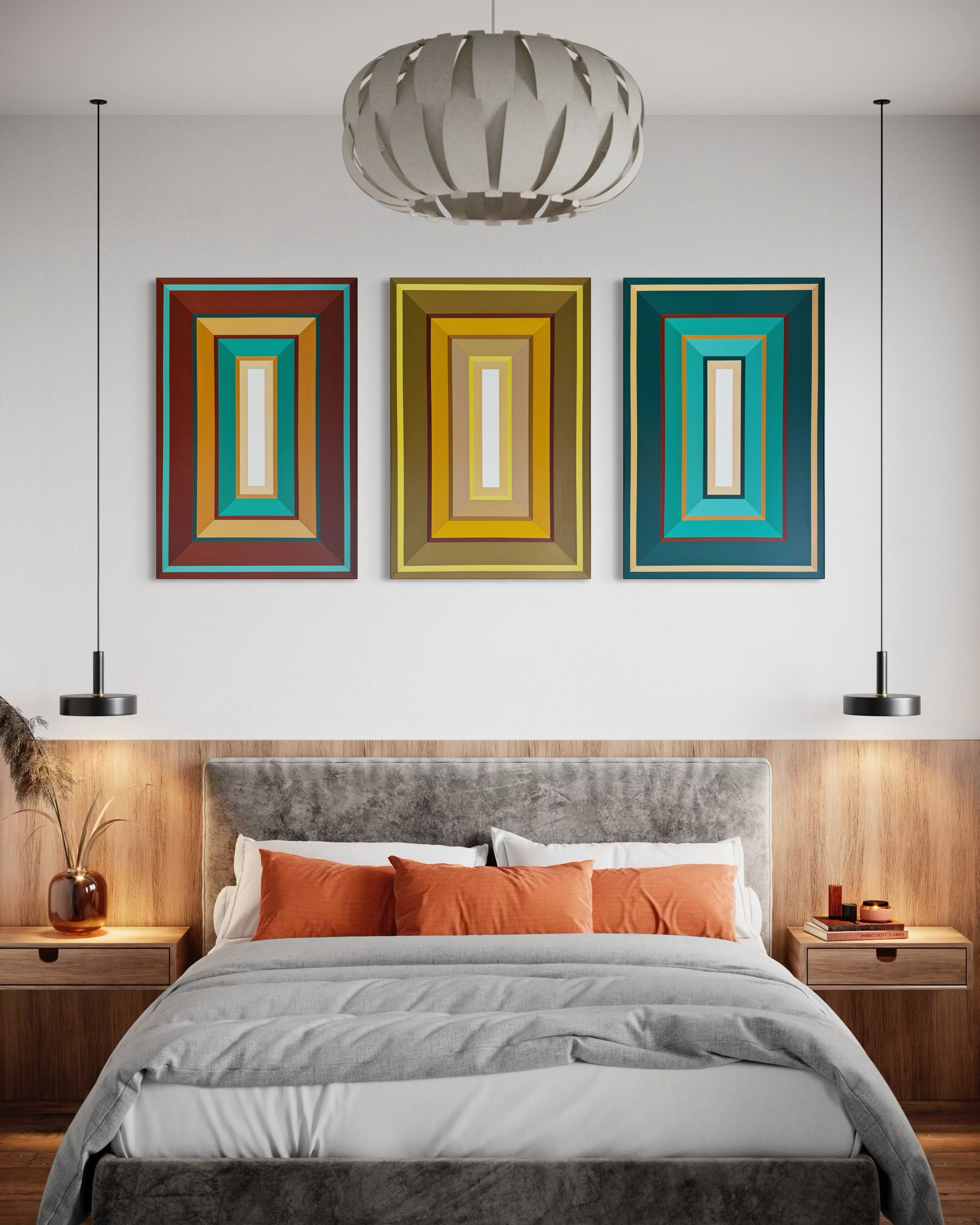 Triptych: Aqua, Gold, and Terra