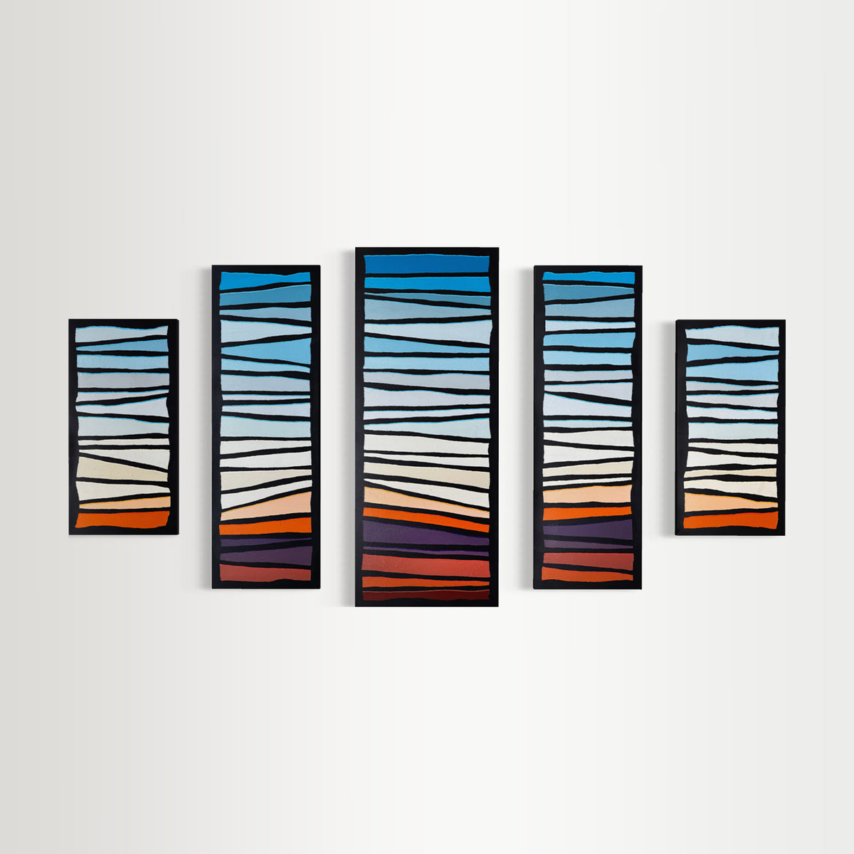 Pop Stripes: Layers of the West - 5 pcs - Abstract Geometric Landscape