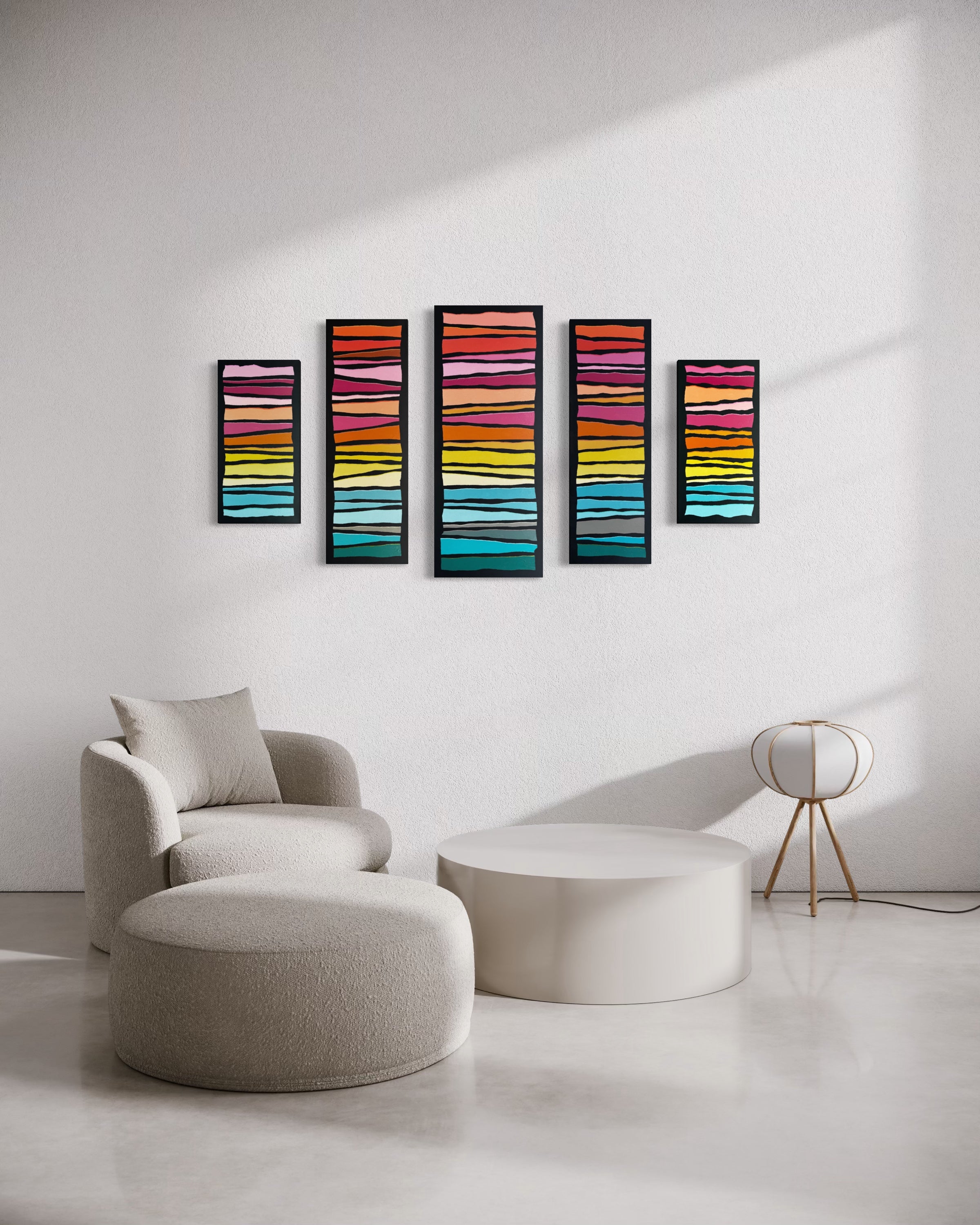 Pop Stripes: Ocean Sunset