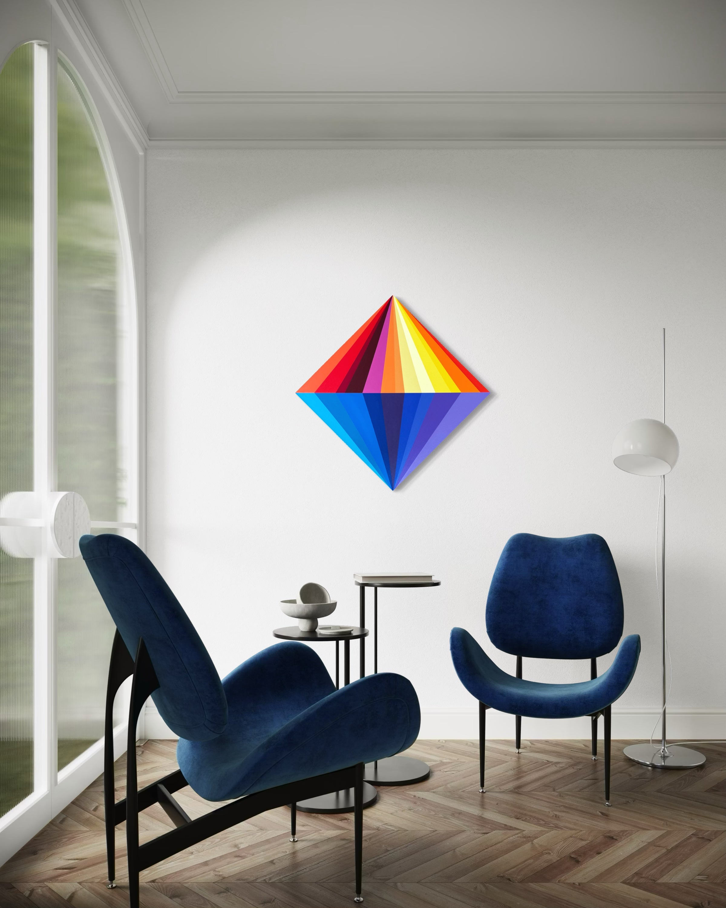 Fire Gem II Modern Geometric Wall Art
