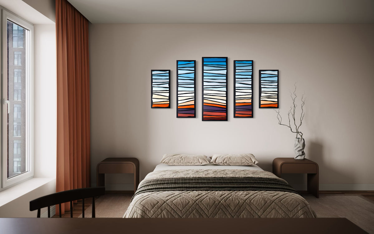 Pop Stripes: Layers of the West - 5 pcs - Abstract Geometric Landscape